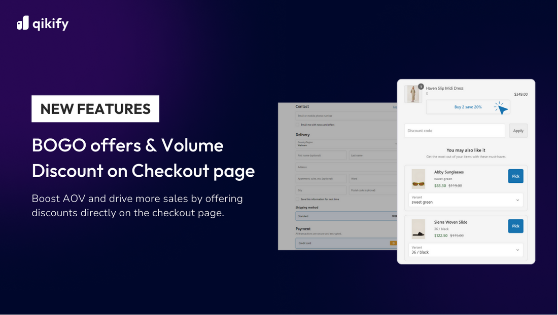 New feature BOGO & Volume discount on Checkout page