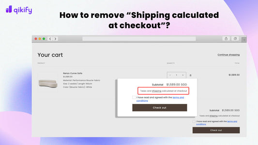 how to remove shipping calculated at checkout on shopify