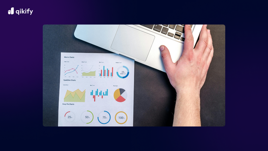 A blog banner with an arm spreading toward the laptop and a data sheet