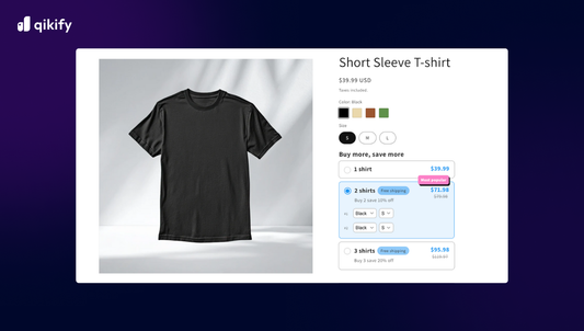 Tiered pricing screen display illustration