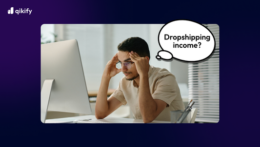 A man staring at the computer thinking about average dropshipping income 