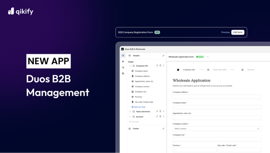 Qikify launches Duos B2B - New Shopify B2B app