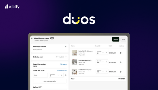Qikify launches Duos B2B - New Shopify B2B app