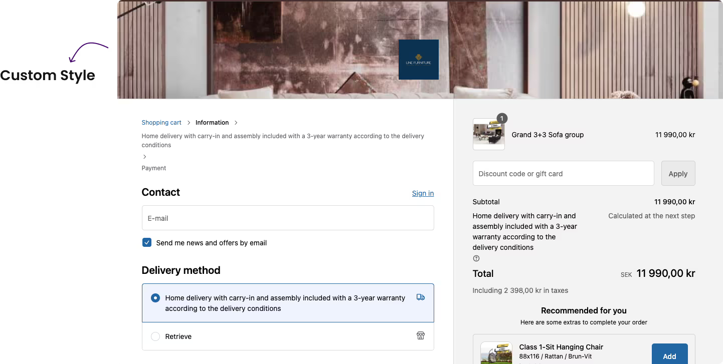 Make the checkout feel like the brand