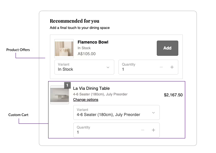Let customers adjust without leaving checkout