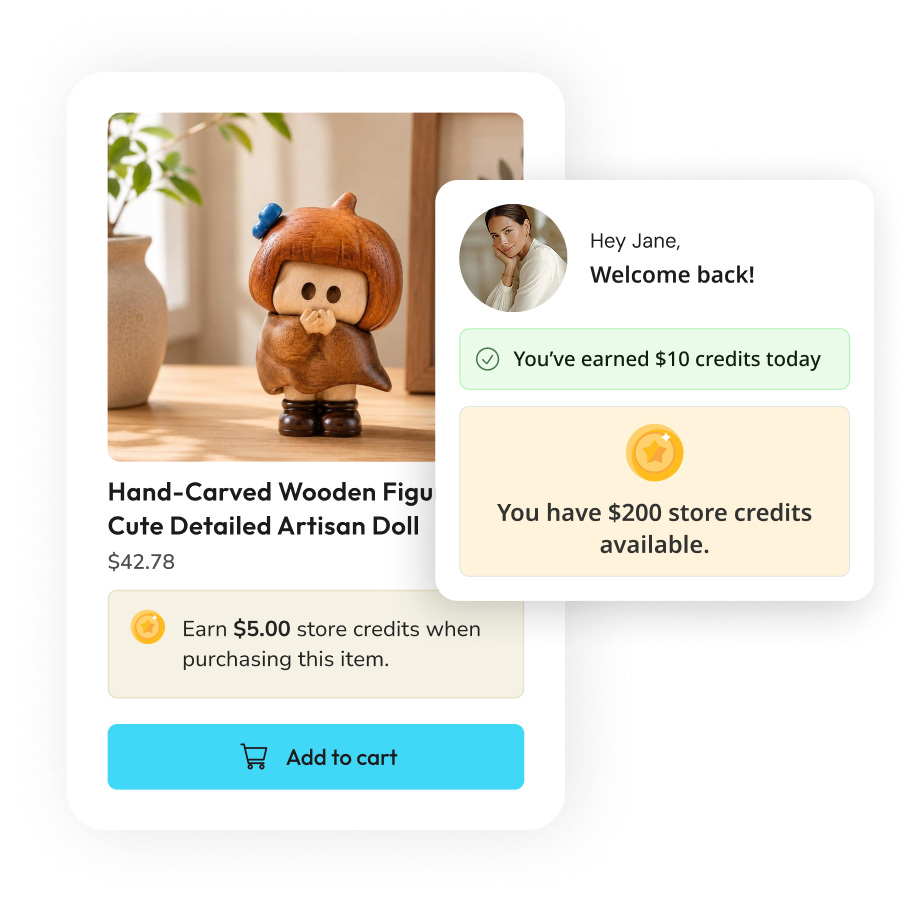 Store credit balance and rewards
