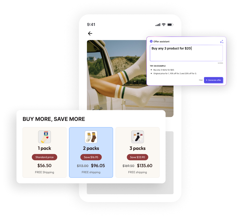 Quantity break tiers on the product page