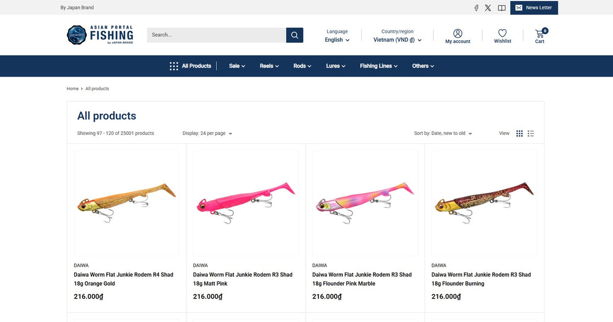 asian portal online store sell fishing equipments