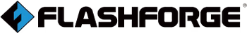 Flashforge logo with a blue and black design