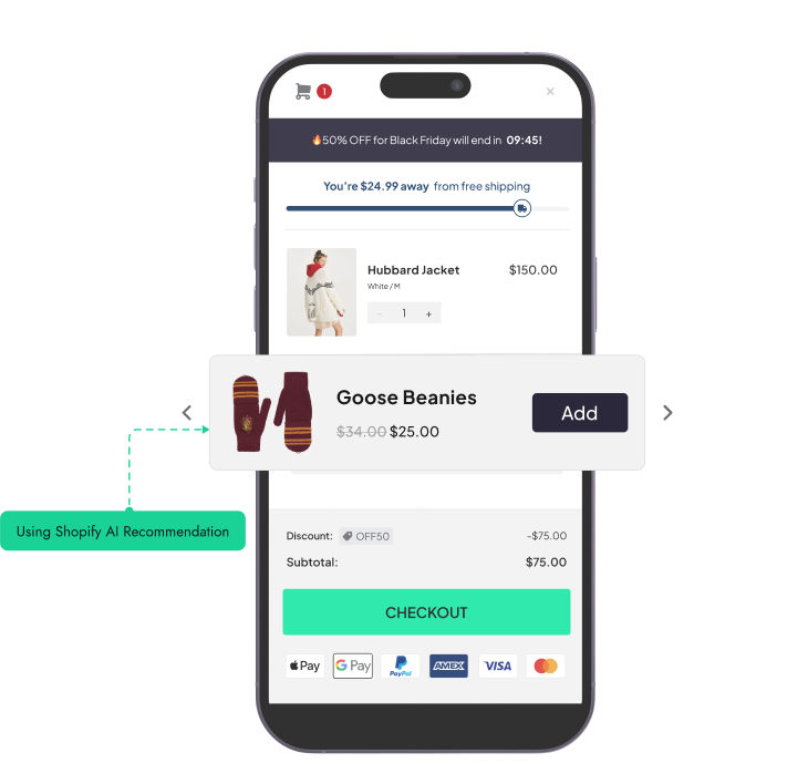 Smart cart upselling